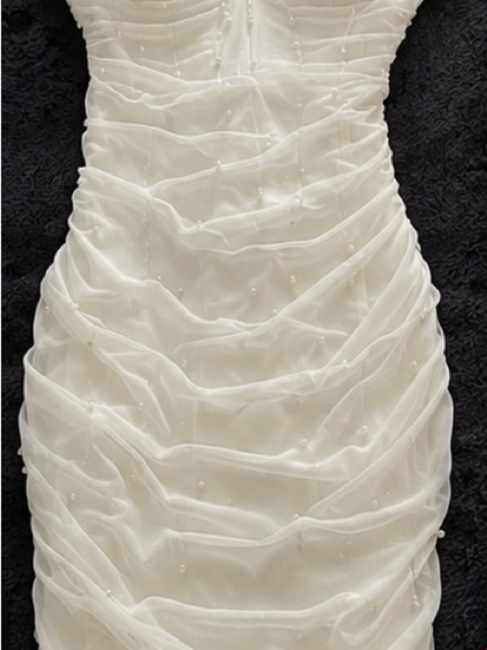 Windsor Ivory/White Ruffled Strapless Dress
